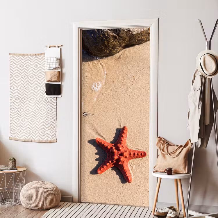 Deursticker - Dieren - Strand - Zee - Natuur - Rood — 8