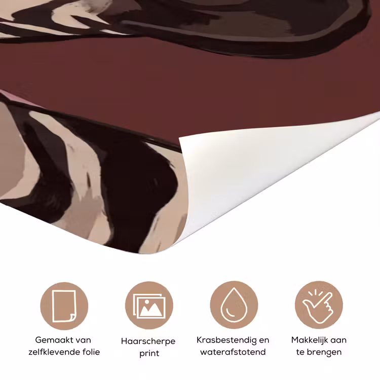 Deursticker - Dieren - Zebrahoofd - Wildlife - Modern - Bruin — 3