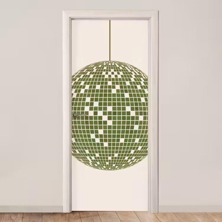 Deursticker - Disco - Bal - Groen - Abstract - Modern — 1
