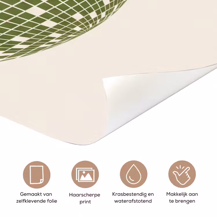 Deursticker - Disco - Bal - Groen - Abstract - Modern — 3