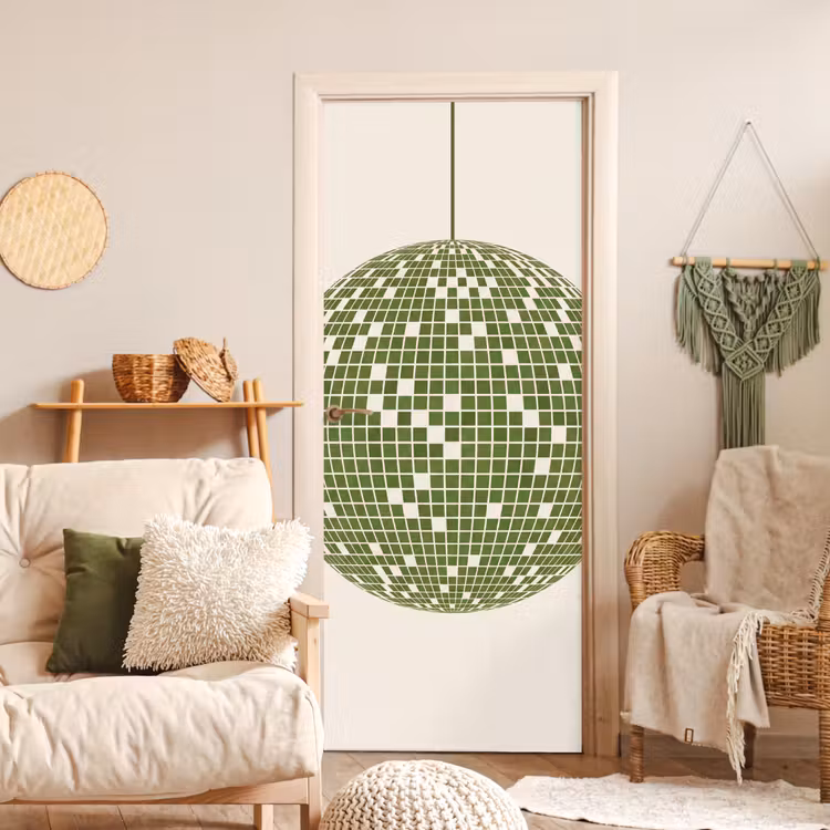 Deursticker - Disco - Bal - Groen - Abstract - Modern — 4