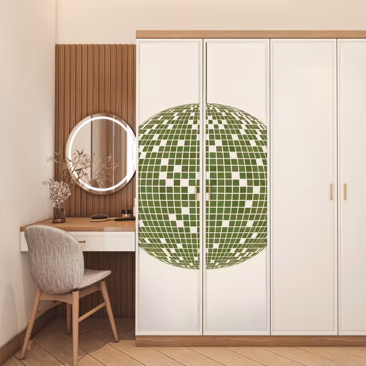 Deursticker - Disco - Bal - Groen - Abstract - Modern — 5