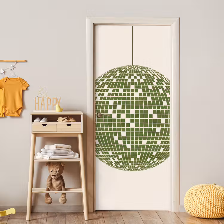 Deursticker - Disco - Bal - Groen - Abstract - Modern — 6