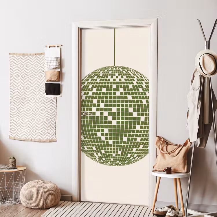 Deursticker - Disco - Bal - Groen - Abstract - Modern — 8