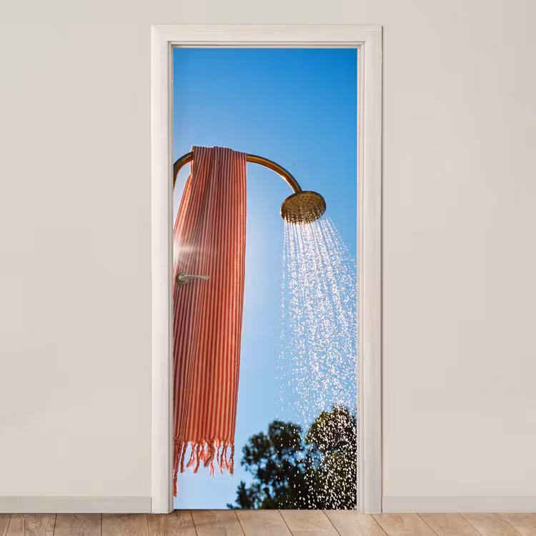 Deursticker - Douche - Water - Zomer - Blauw — 1