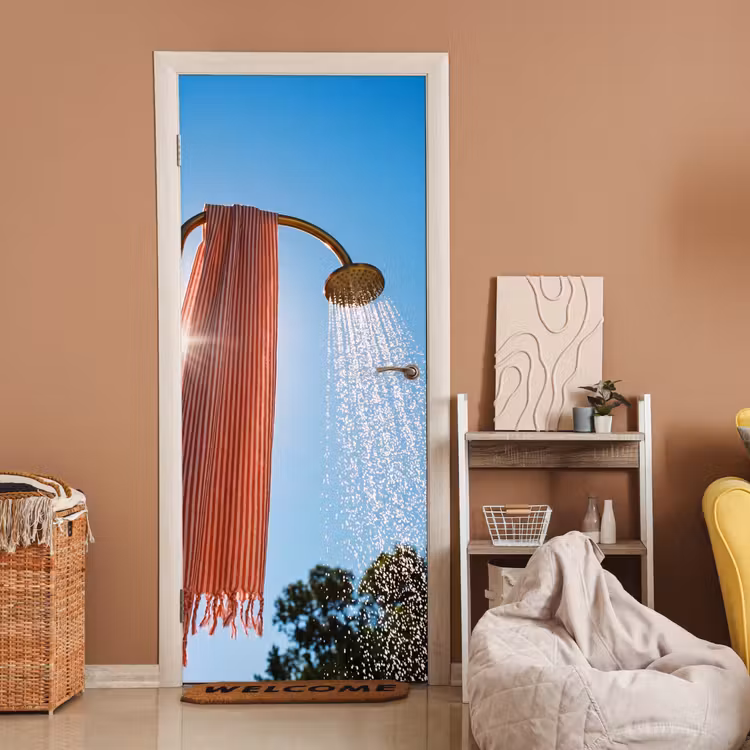 Deursticker - Douche - Water - Zomer - Blauw — 2