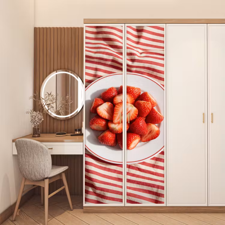 Deursticker - Eten - Aardbeien - Fruit - Zomer - Rood — 5