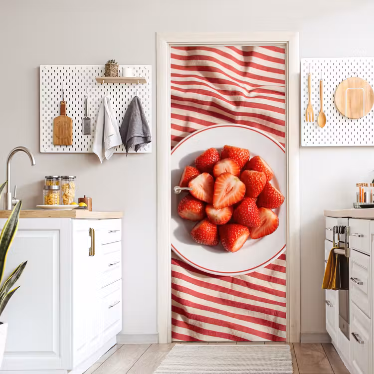 Deursticker - Eten - Aardbeien - Fruit - Zomer - Rood — 7