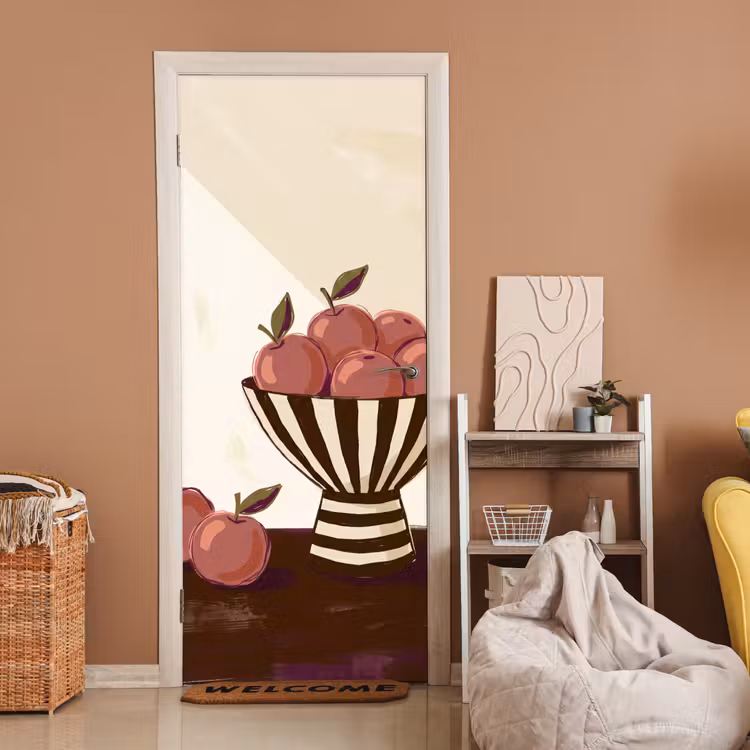 Deursticker - Eten - Schaal - Stilleven - Modern - Rood — 2