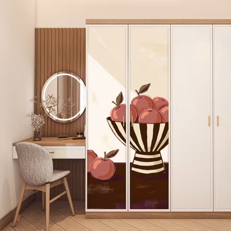 Deursticker - Eten - Schaal - Stilleven - Modern - Rood — 5
