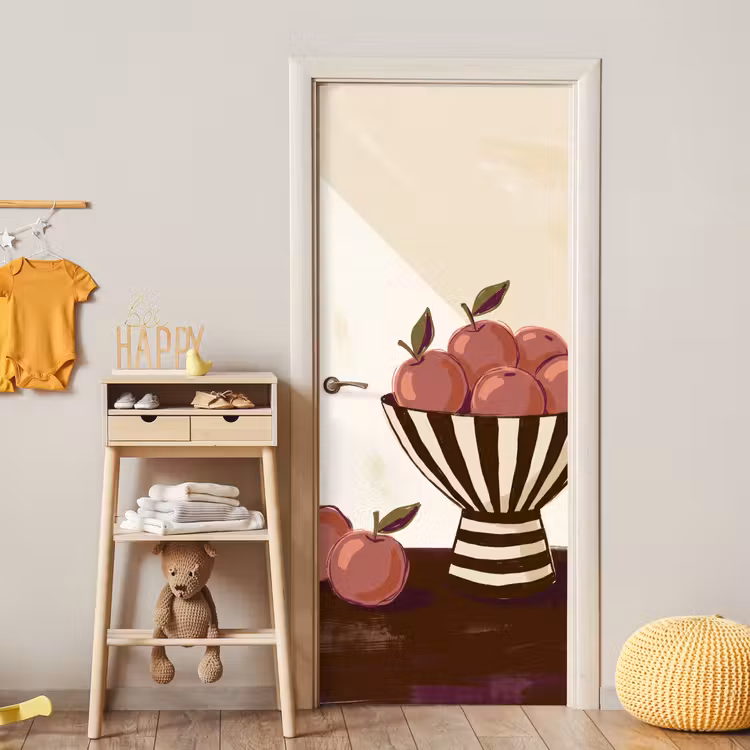 Deursticker - Eten - Schaal - Stilleven - Modern - Rood — 6