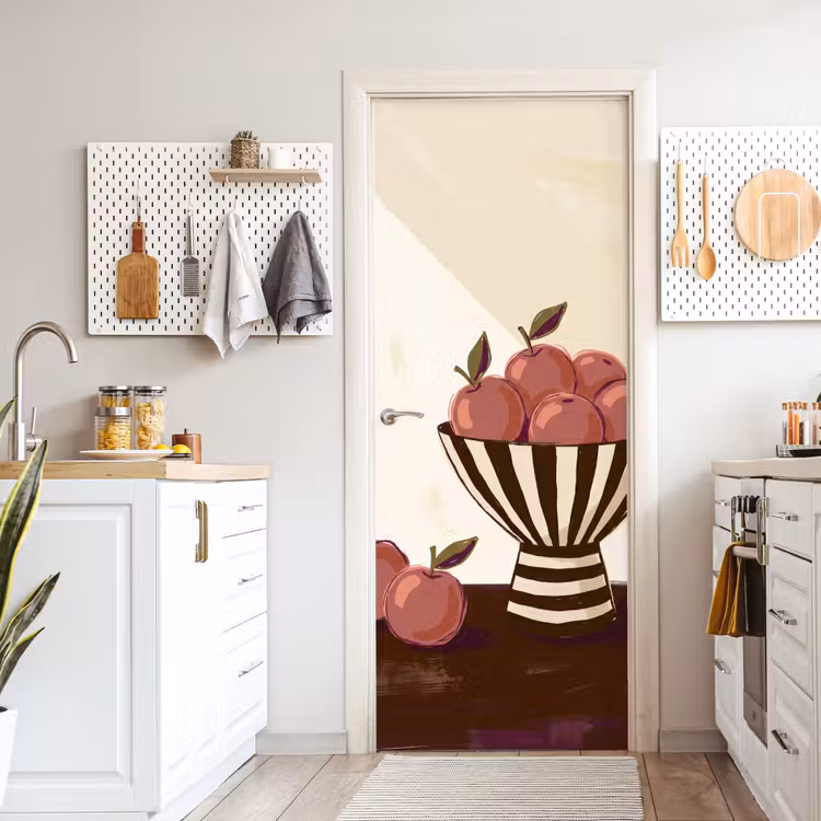 Deursticker - Eten - Schaal - Stilleven - Modern - Rood — 7