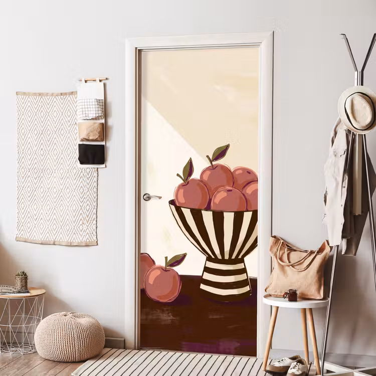 Deursticker - Eten - Schaal - Stilleven - Modern - Rood — 8