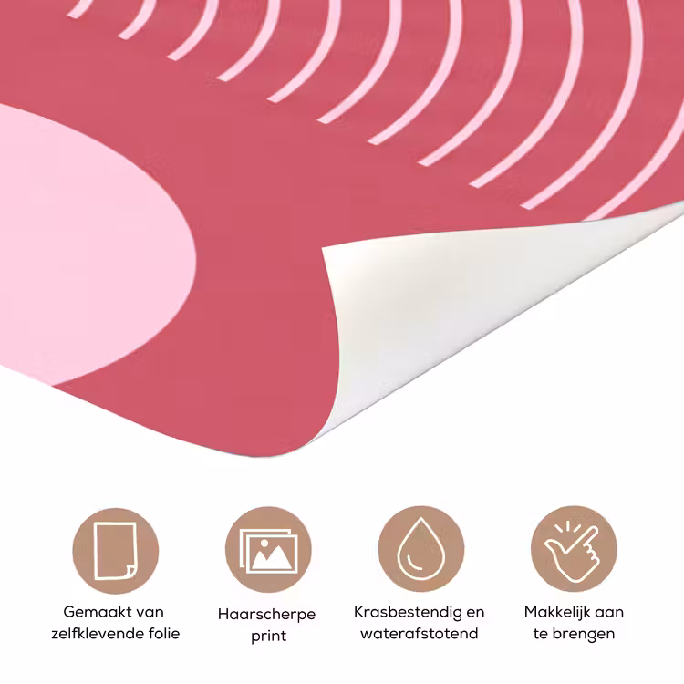 Deursticker - Geometrie - Patroon - Abstract - Roze - Modern — 3