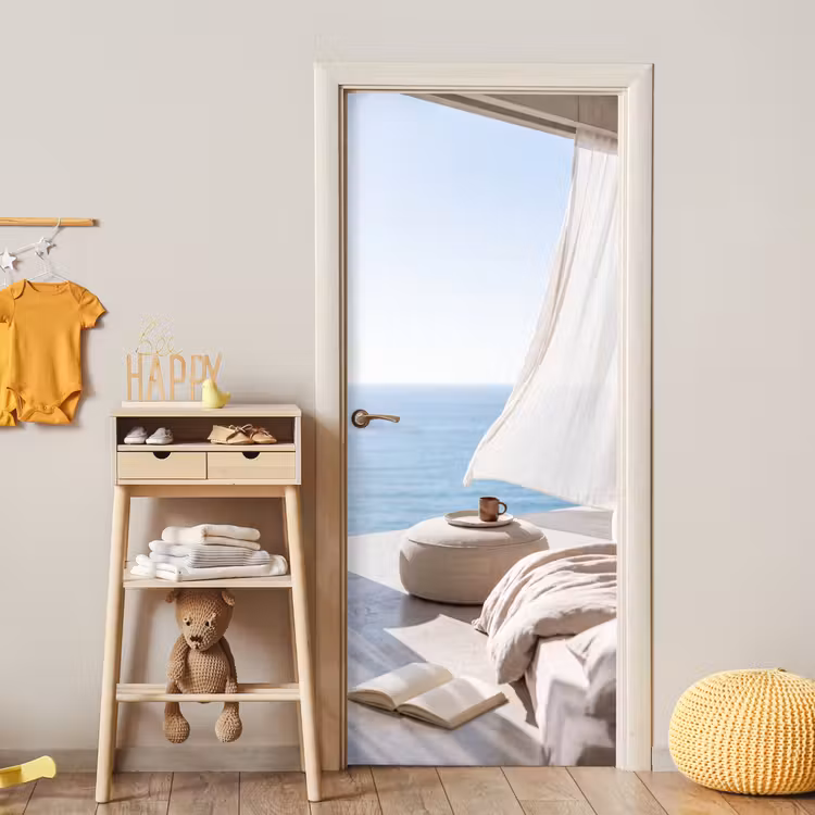 Deursticker - Interieur - Zeezicht - Modern - Rust - Beige — 6
