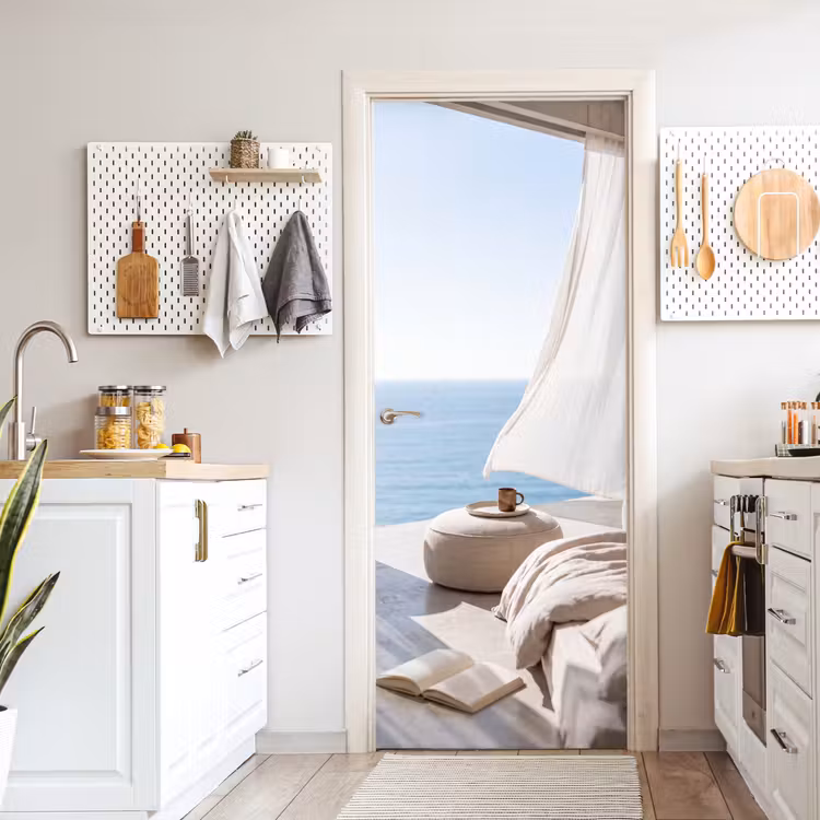 Deursticker - Interieur - Zeezicht - Modern - Rust - Beige — 7