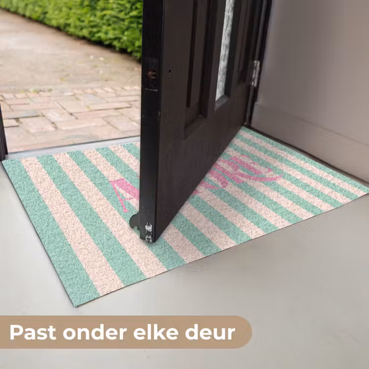 Deurmat - Roze - Groen - Strepen - Amore — 7