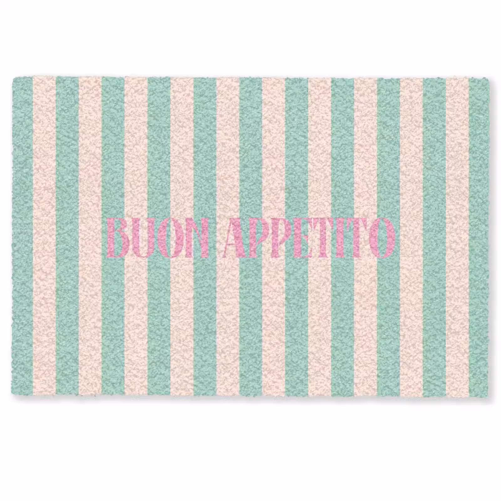 Deurmat - Roze - Groen - Strepen - Buon appetito — 1