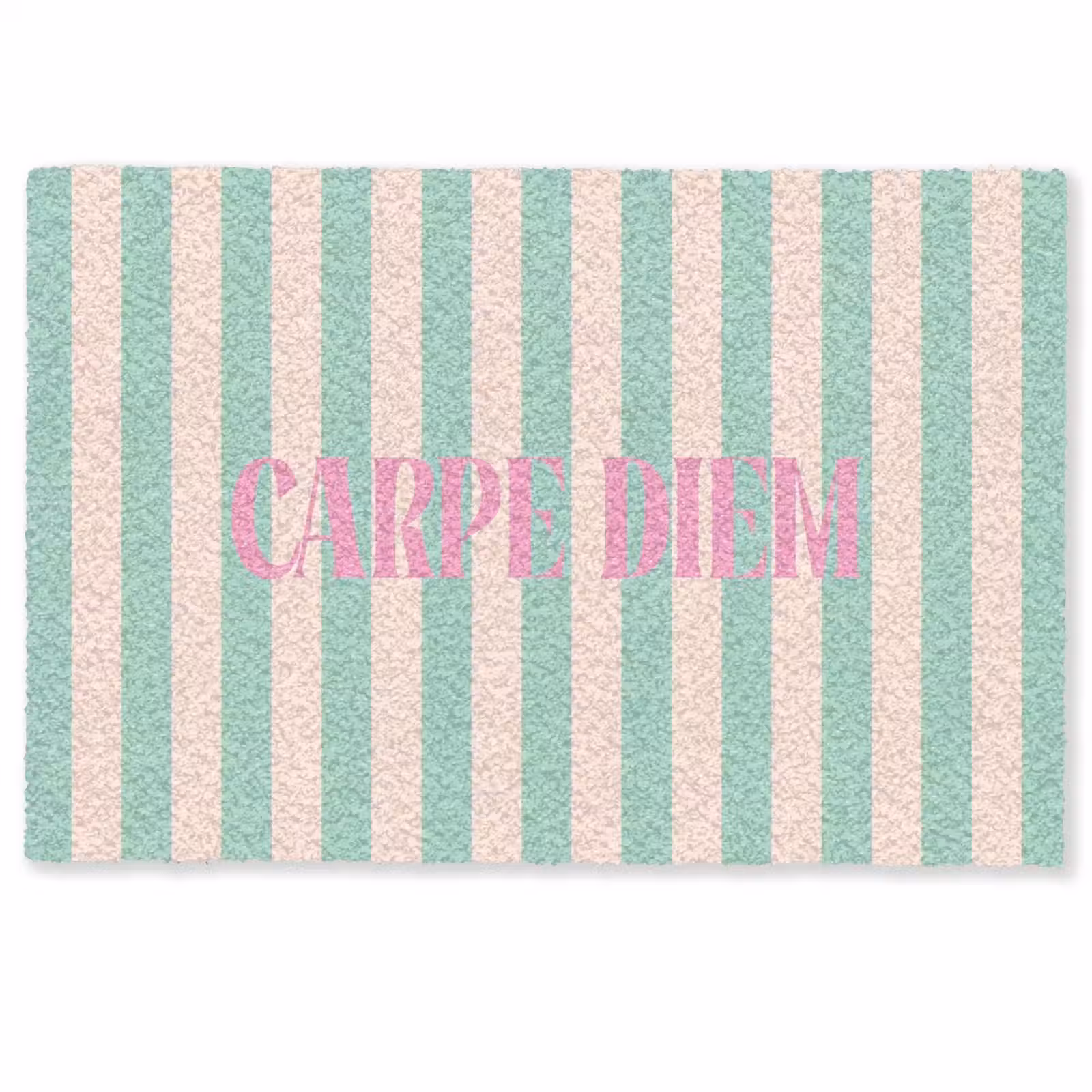 Deurmat - Roze - Groen - Strepen - Carpe diem — 1