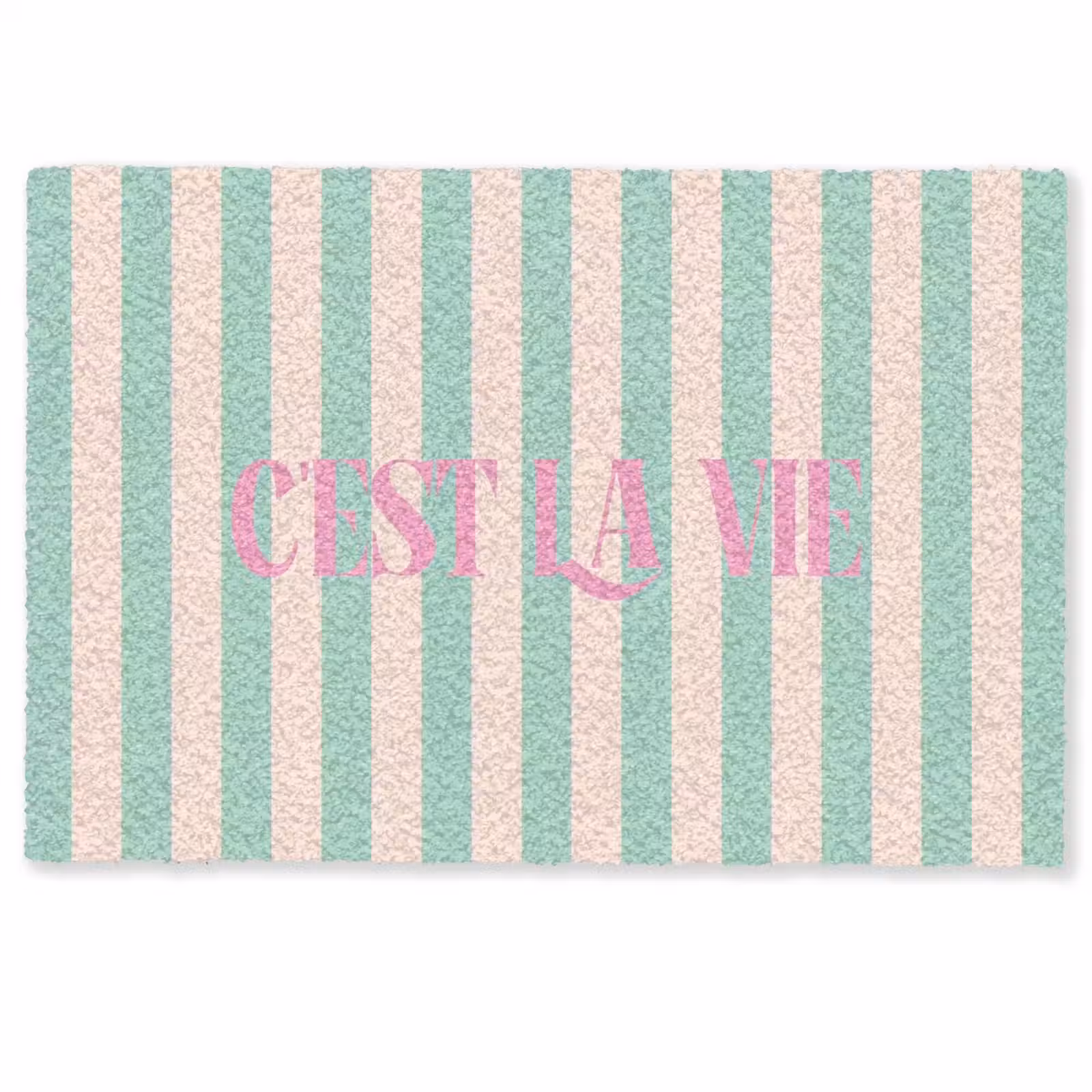 Deurmat - Roze - Groen - Strepen - C'est la vie — 1