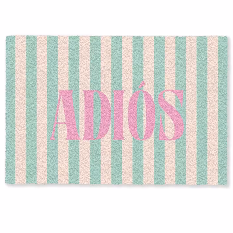 Deurmat - Groen - Strepen - Roze - Adiós — 1
