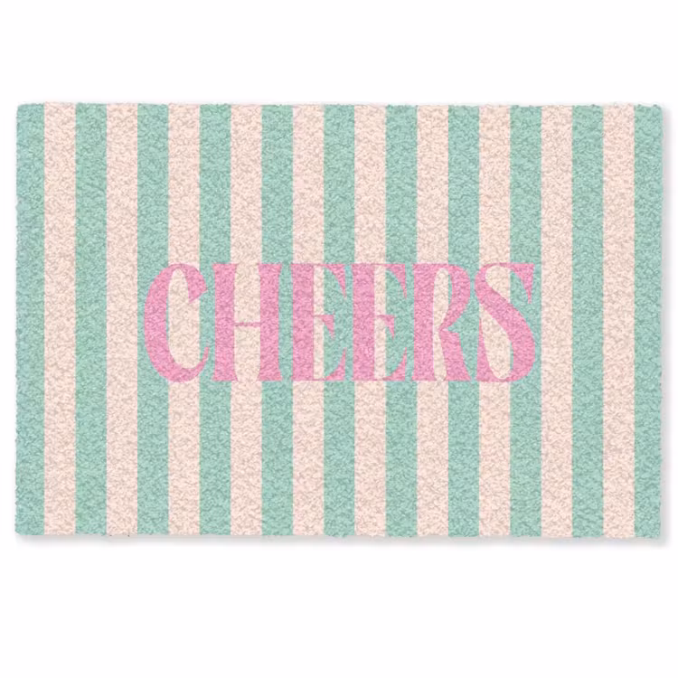 Deurmat - Roze - Groen - Strepen - Cheers — 1