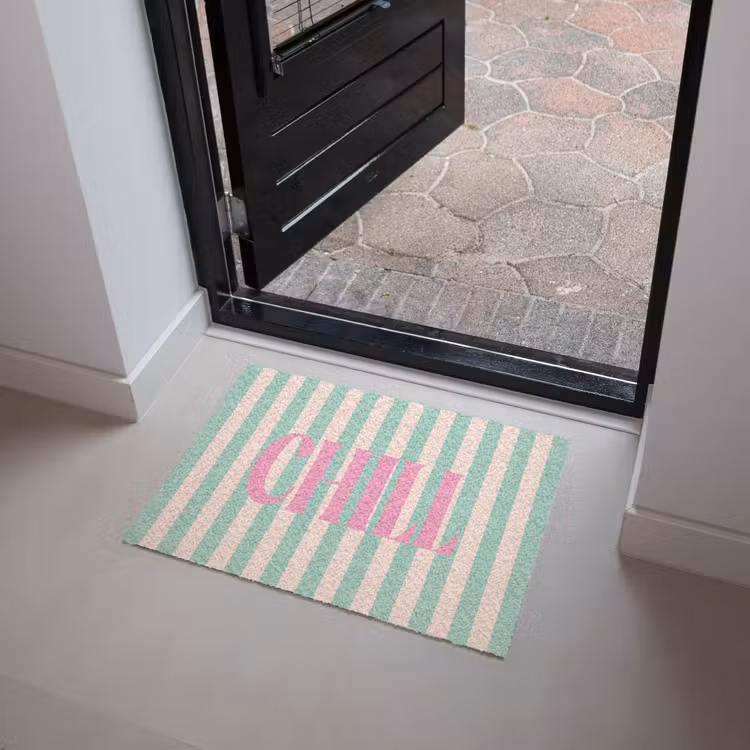 Deurmat - Roze - Groen - Strepen - Chill — 4