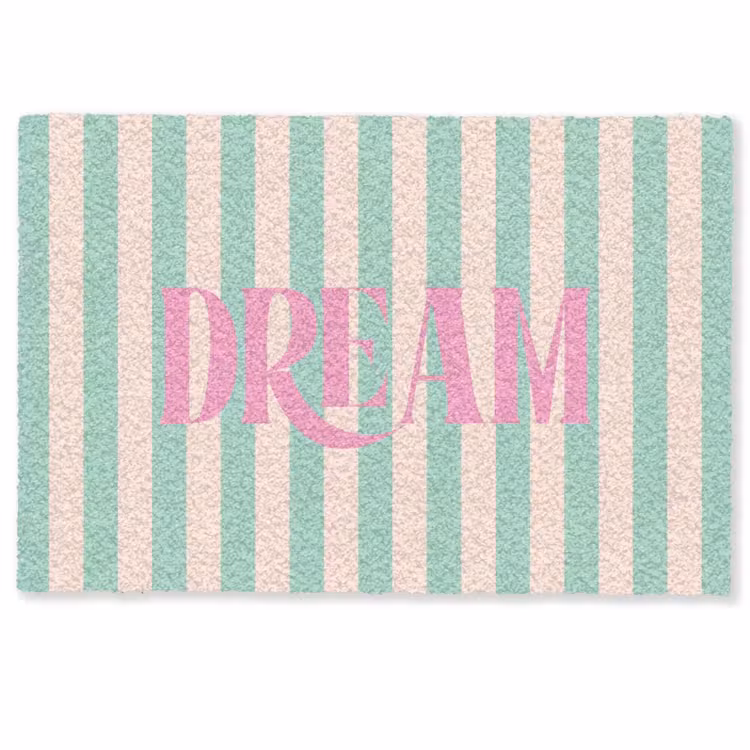 Deurmat - Roze - Groen - Strepen - Dream — 1