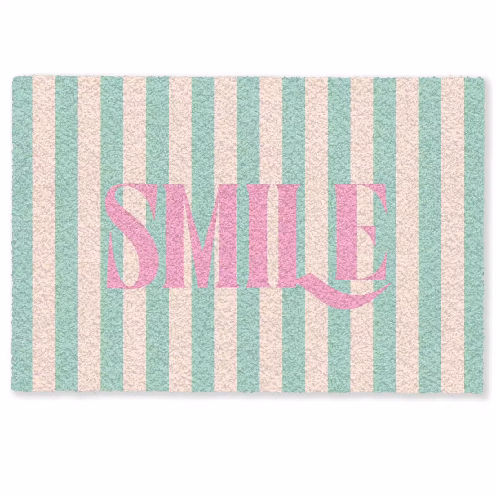 Deurmat - Roze - Groen - Strepen - Smile — 1
