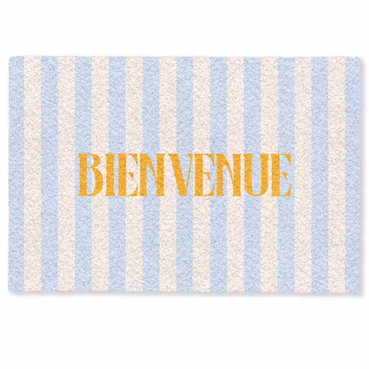 Deurmat - Oranje - Blauw - Strepen - Bienvenue — 1