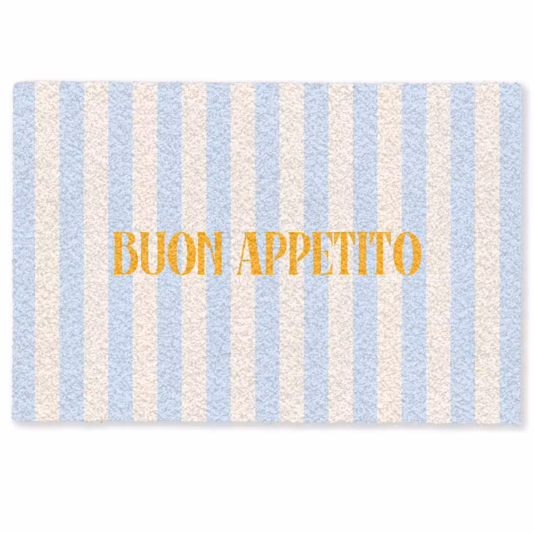 Deurmat - Oranje - Blauw - Strepen - Buon appetito — 1