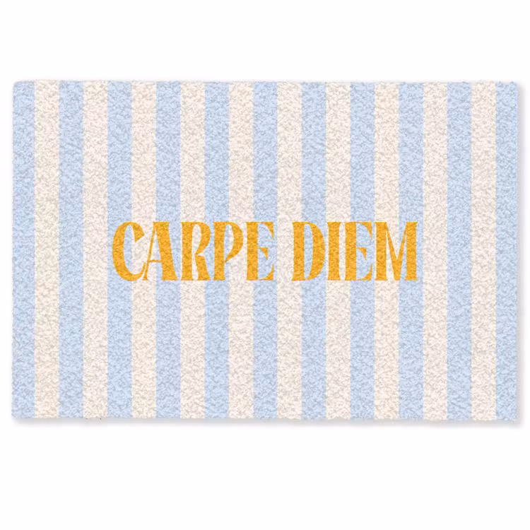 Deurmat - Oranje - Blauw - Strepen - Carpe diem — 1