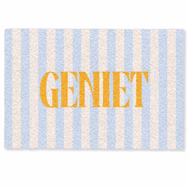Deurmat - Oranje - Blauw - Strepen - Geniet — 1