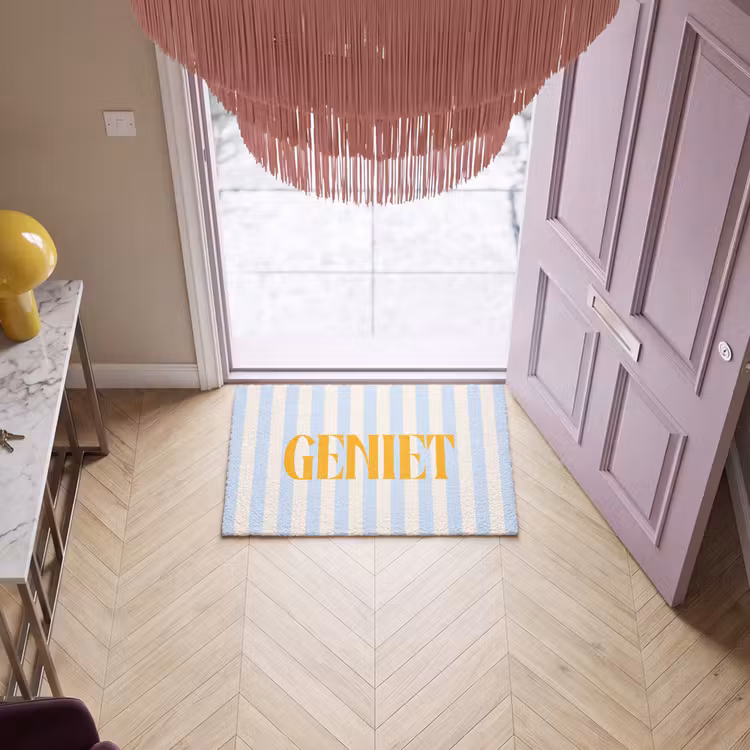 Deurmat - Oranje - Blauw - Strepen - Geniet — 4