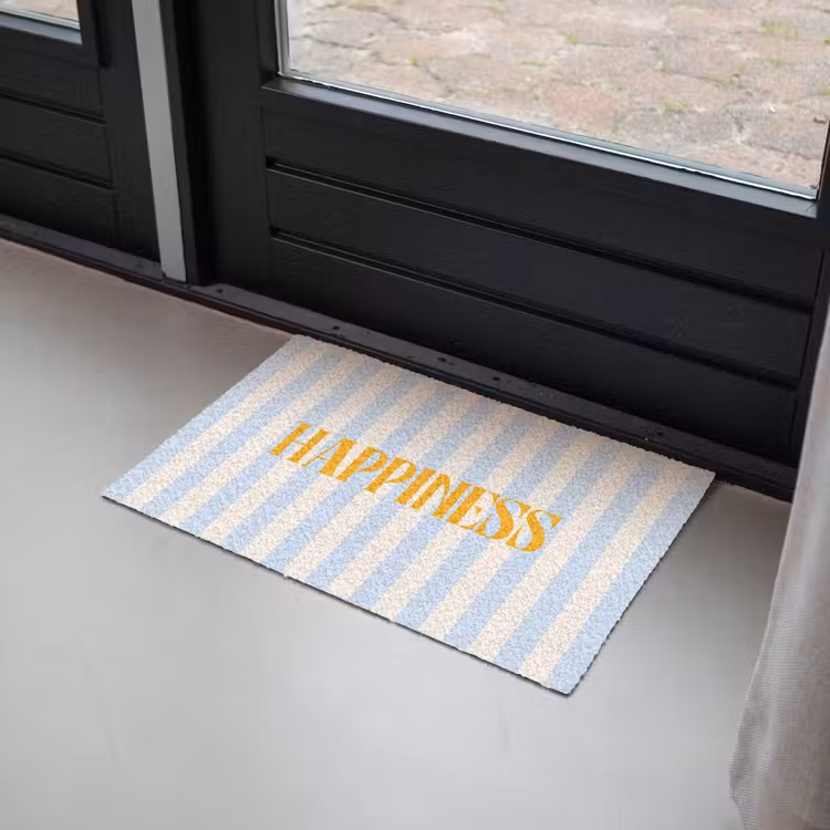 Deurmat - Oranje - Blauw - Strepen - Happiness — 2
