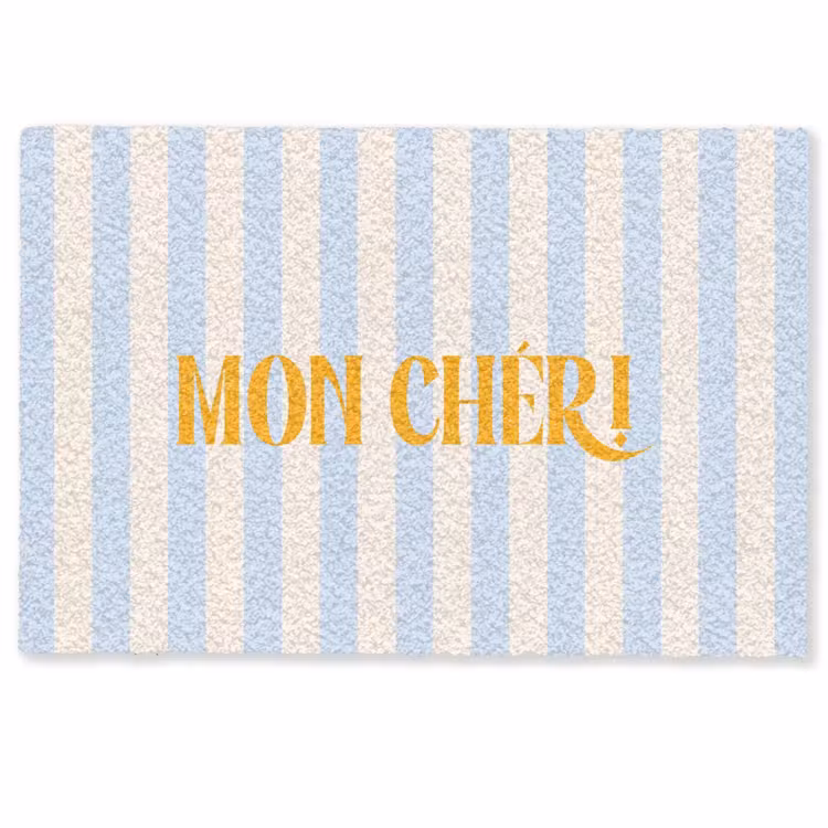 Deurmat - Oranje - Blauw - Strepen - Mon chéri — 1