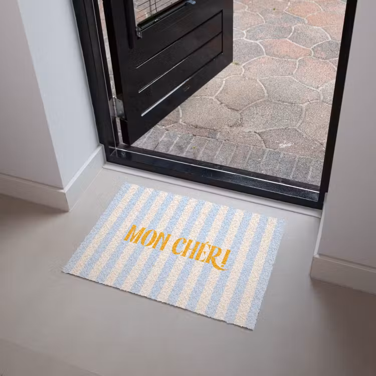 Deurmat - Oranje - Blauw - Strepen - Mon chéri — 4