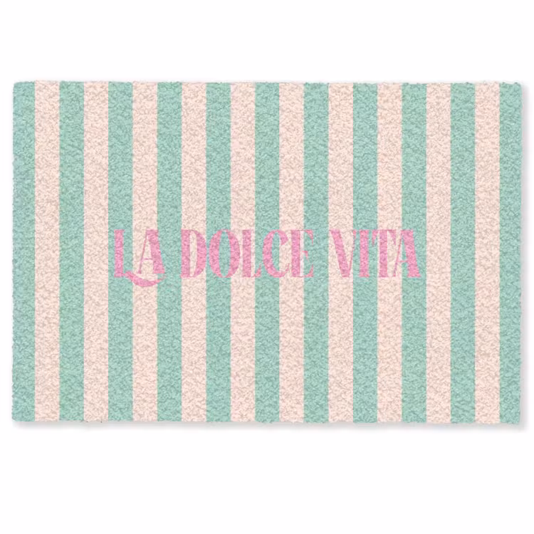 Deurmat - Roze - Groen - Strepen - La dolce vita — 1