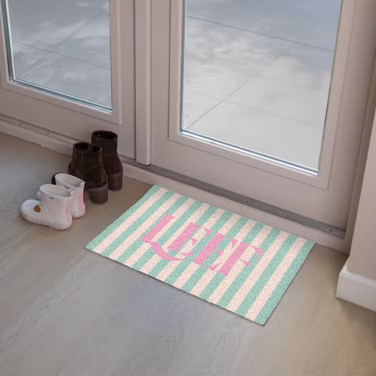 Deurmat - Roze - Groen - Strepen - Leef — 8