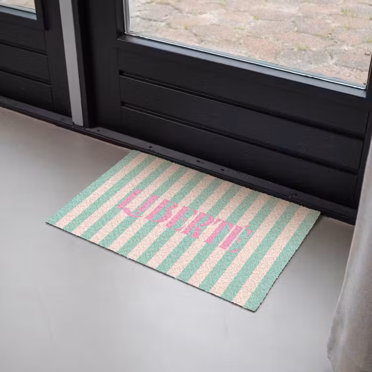 Deurmat - Roze - Groen - Strepen - Liberté — 2