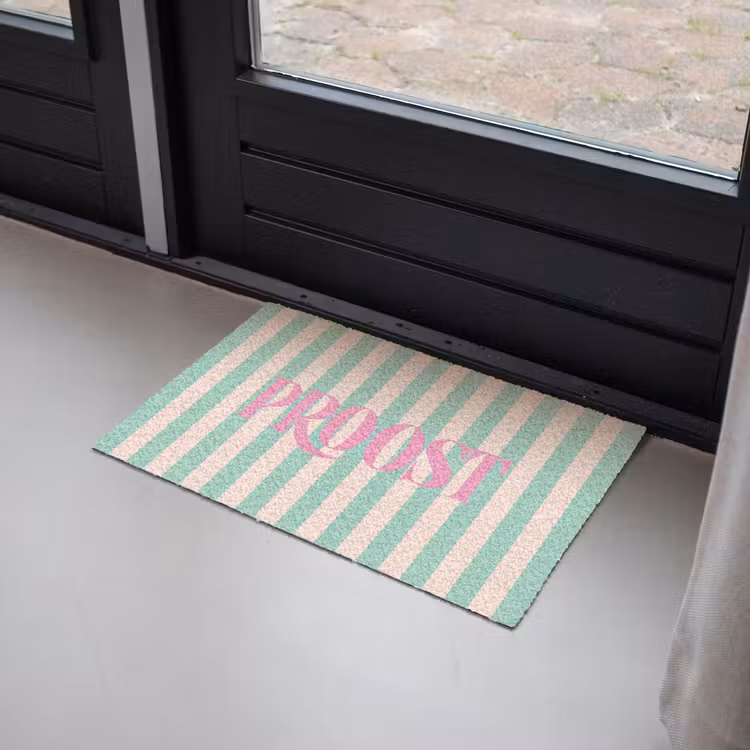 Deurmat - Roze - Groen - Strepen - Proost — 2