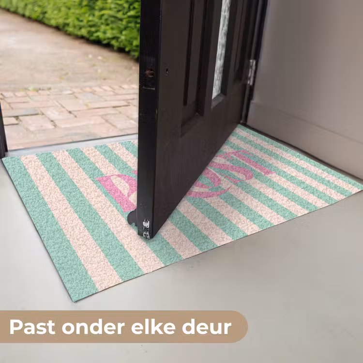 Deurmat - Roze - Groen - Strepen - Prost — 7