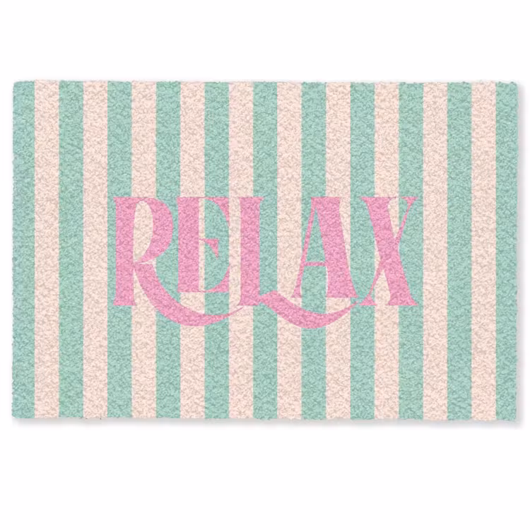 Deurmat - Roze - Groen - Strepen - Relax — 1