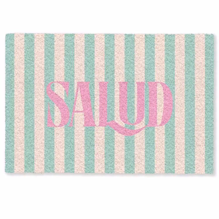 Deurmat - Roze - Groen - Strepen - Salud — 1