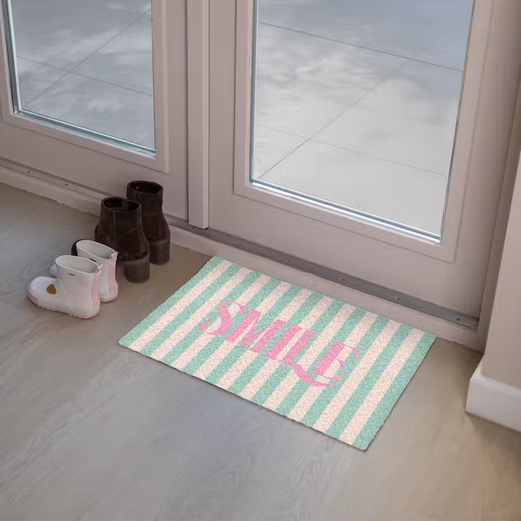 Deurmat - Roze - Groen - Strepen - Smile — 8