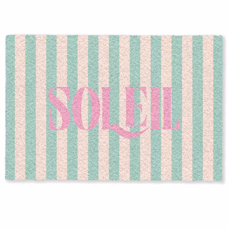 Deurmat - Roze - Groen - Strepen - Soleil — 1