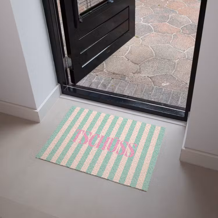 Deurmat - Roze - Groen - Strepen - Tschüss — 4