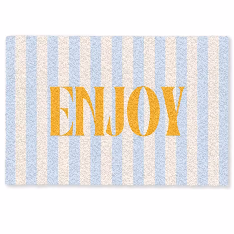 Deurmat - Oranje - Blauw - Strepen - Enjoy — 1