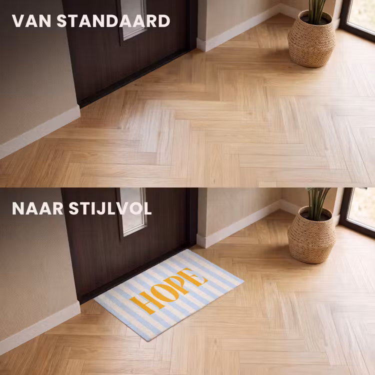 Deurmat - Oranje - Blauw - Strepen - Hope — 3