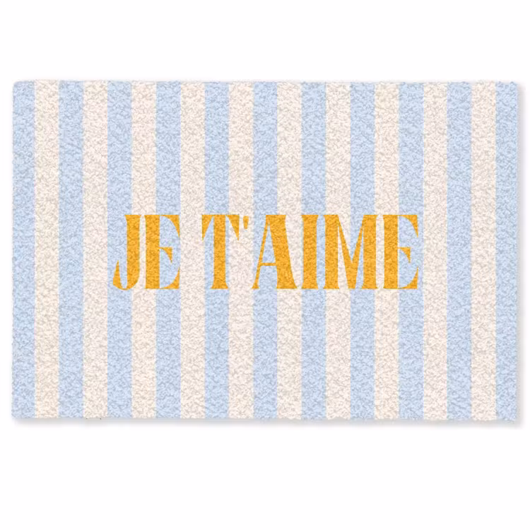Deurmat - Oranje - Blauw - Strepen - Je t'aime — 1